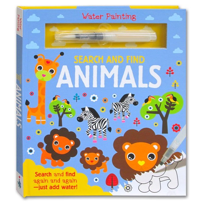 Water Painting Search and Find Animals Board Book (Search and Find Again and Again - Just Add Water)
