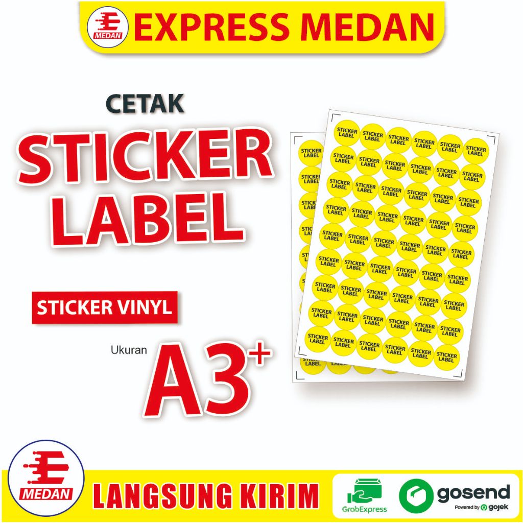 Cetak Sticker Label Vinyl A3 Kiss cut Sticker Vinyl Tahan Air Sticker Kemasan Cetak Label Kemasan