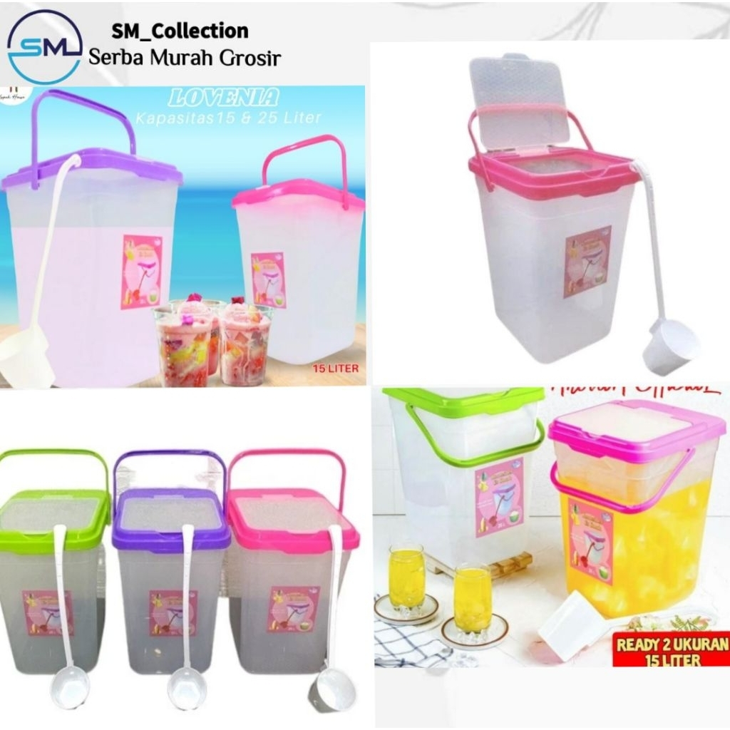 toples lovenia/wadah es buah/wadah jus/toples es/toples es teh/tempat air/toples serbaguna/dispenser