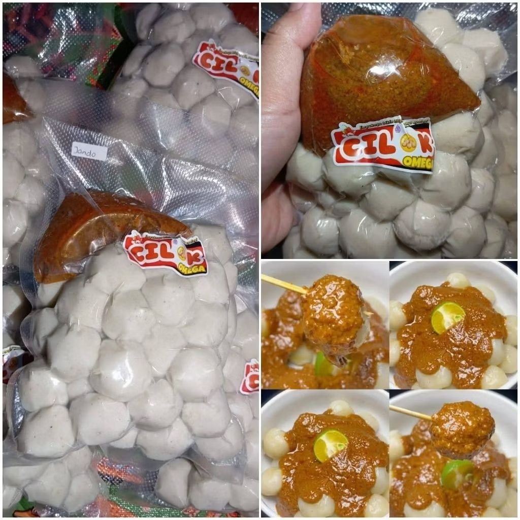 Cilok Omega Mix Jando  Isi 50 pcs Bumbu Kacang Food Frozen Baso
