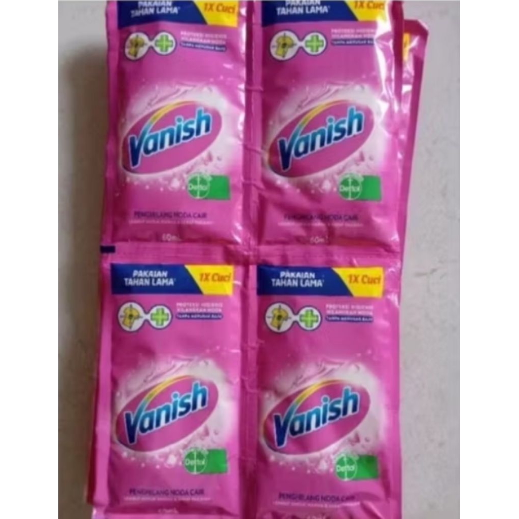 Vanish Cair Pink Sachet 1 Renceng isi 12 pcs @60ml