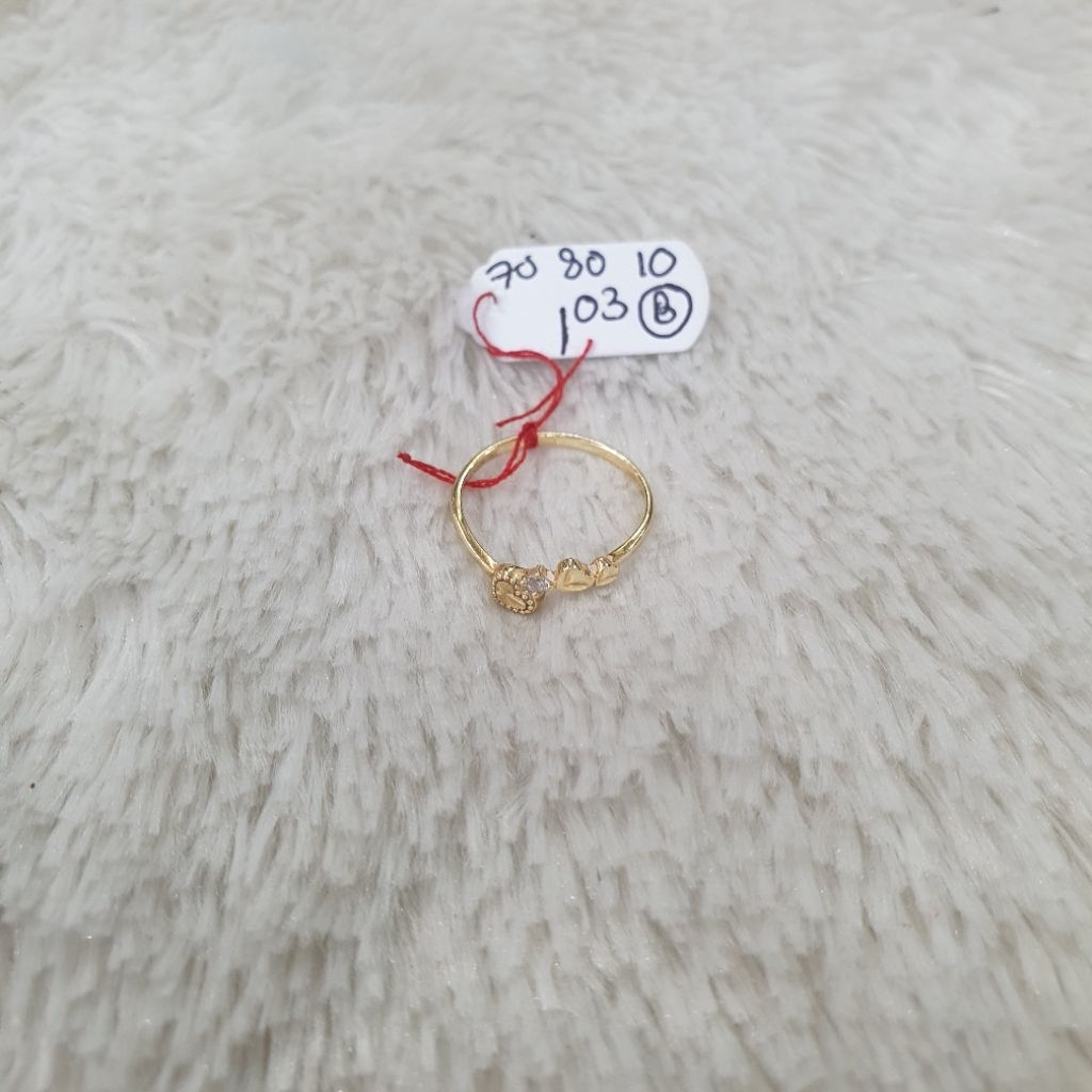 cincin 2love polos + 1love ukir ad 1 emas kadar 70% berat 1,03gram size : 10