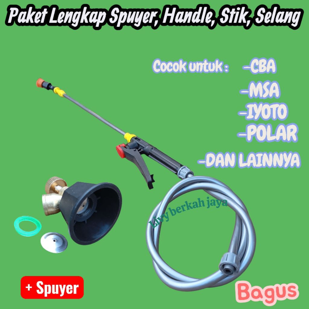 Paket Lengkap stik, handle, spuyer nozzle, selang Tangki semprot elektrik manual Murah Bagus