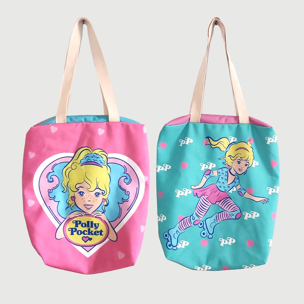 (StarGS) Tas Polly Pocket Tote bag dengan zipper - Fanmade Vintage Polly Pocket Merchandise