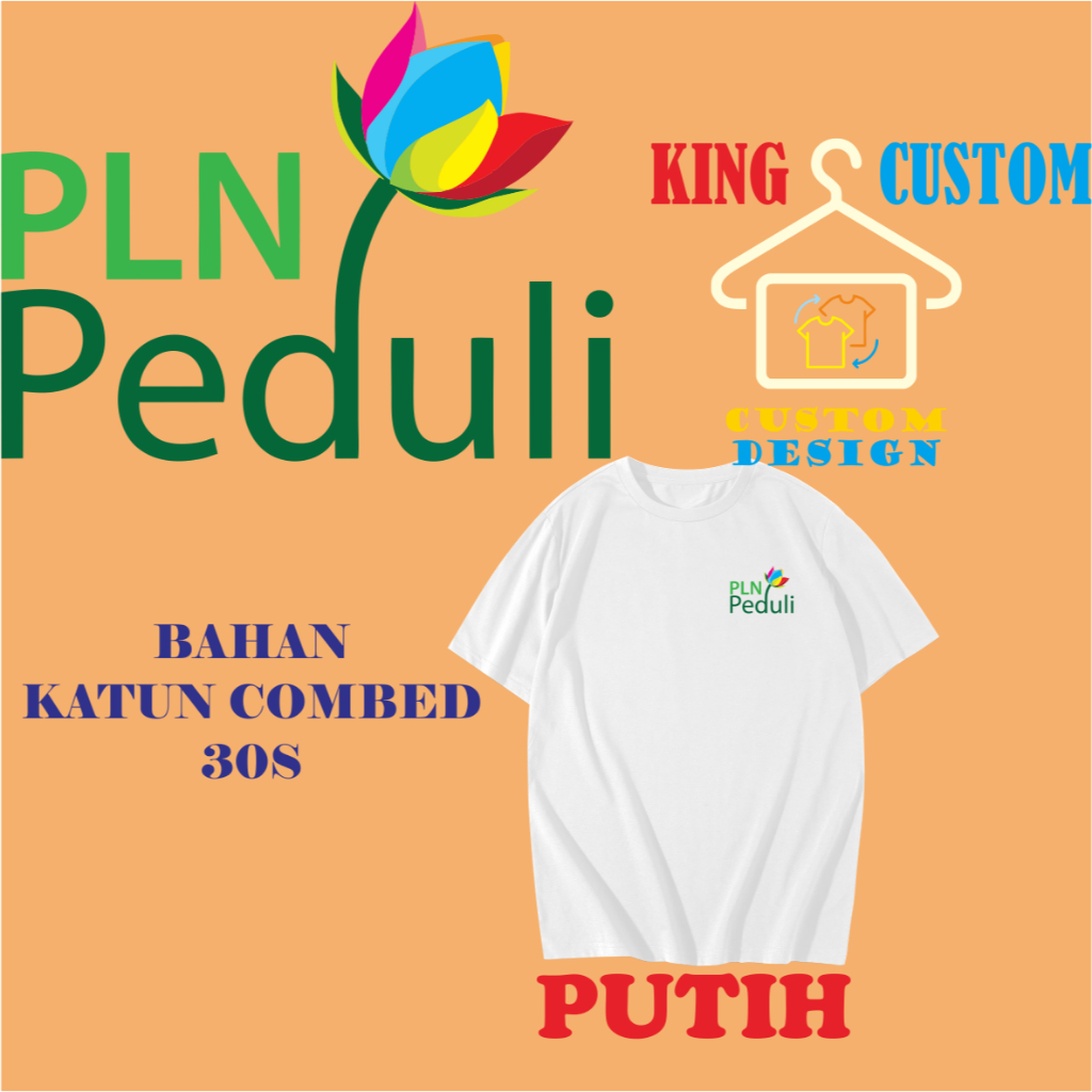 Baju Kaos PLN Peduli dewasa dan anak