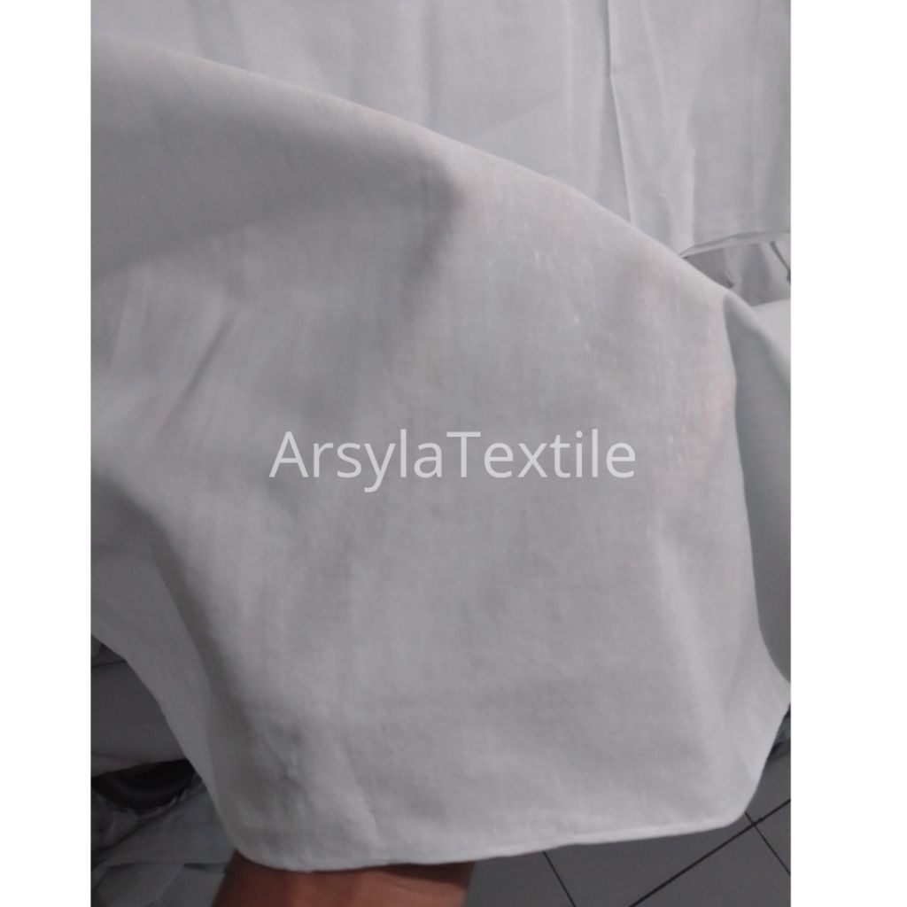 kain kafan/mori/kaci lebar 90cm bahan poly tc tebal (harga per 1meter)