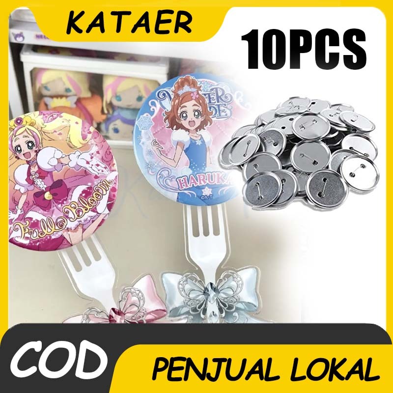 Pin Peniti Custom 10pcs Pin Button 44mm 32mm DIY Pin Button Pin Bros Aesthetic Bahan Aluminium Kuali