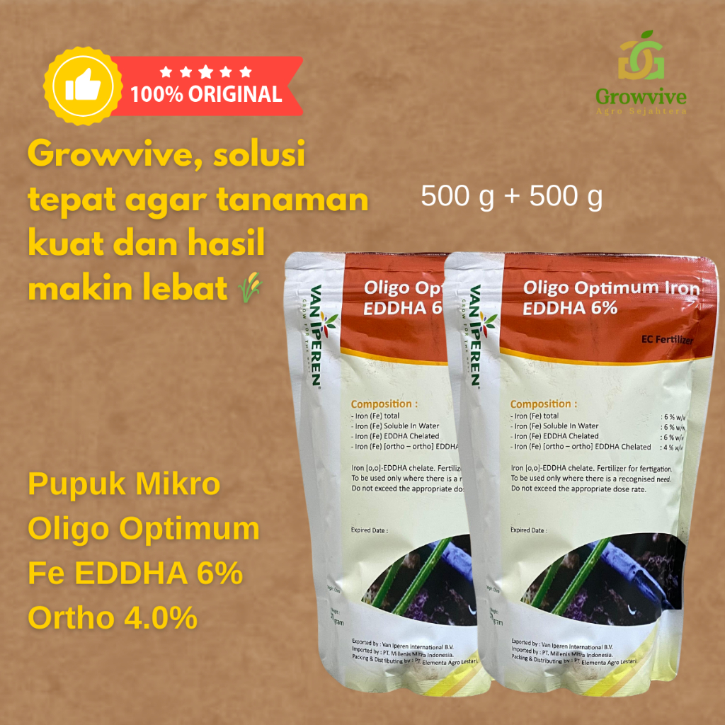 Pupuk Mikro Oligo Fe EDTA REPACK 1 Kg untuk Tanaman Hidroponik
