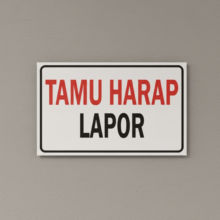SIGN TAMU HARAP LAPOR