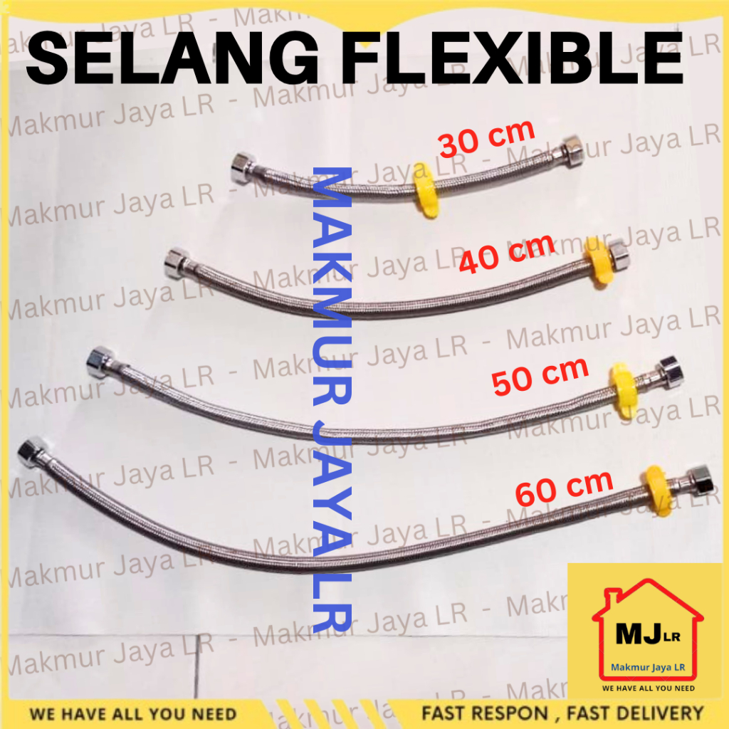 Selang Fleksibel Flexibel Flexible Hose 30 40 50 60 cm Stanless Steel Selang stenlis wastafel kloset