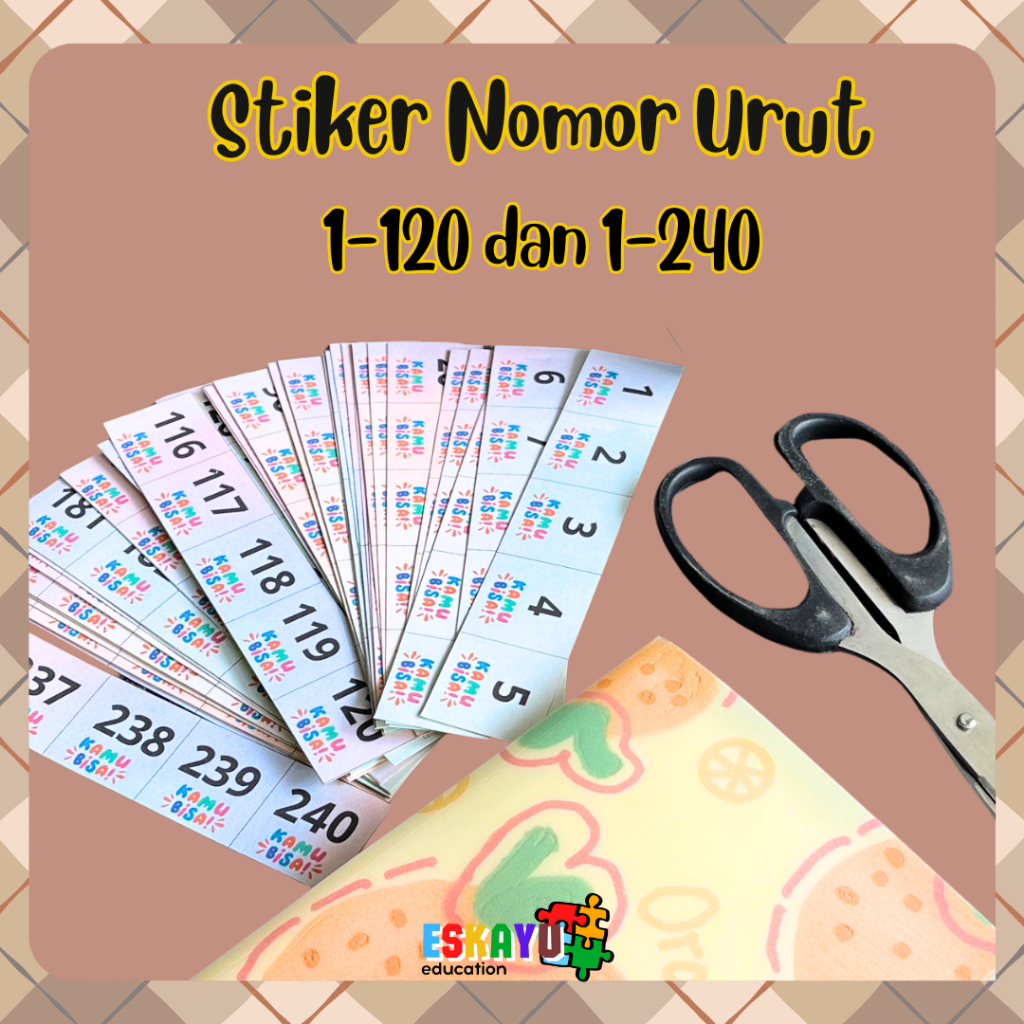 Stiker Nomor Urut Size Mini 1-240 / Stiker Angka Size Mini 1-240 / Stiker Nomor / Stiker Nomor Urut/