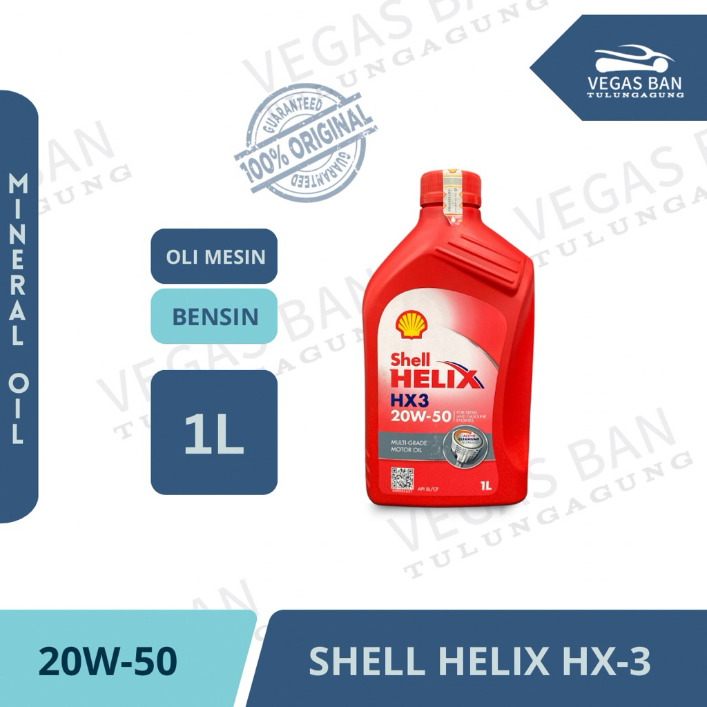 SHELL Helix HX-3 SAE 20W-50 Oli Mobil Bensin/Diesel 1 Liter