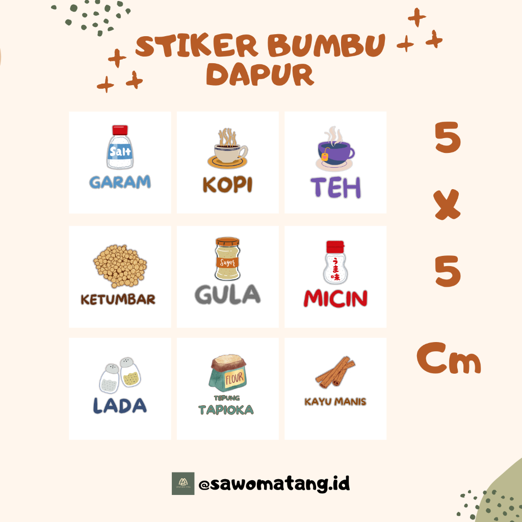 Stiker Label bumbu dapur anti air