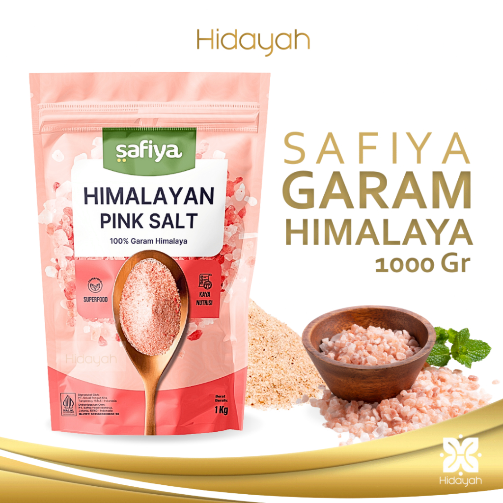 Safiya Garam Himalaya 1 Kg Asli - Original Himalayan Pink Salt Premium