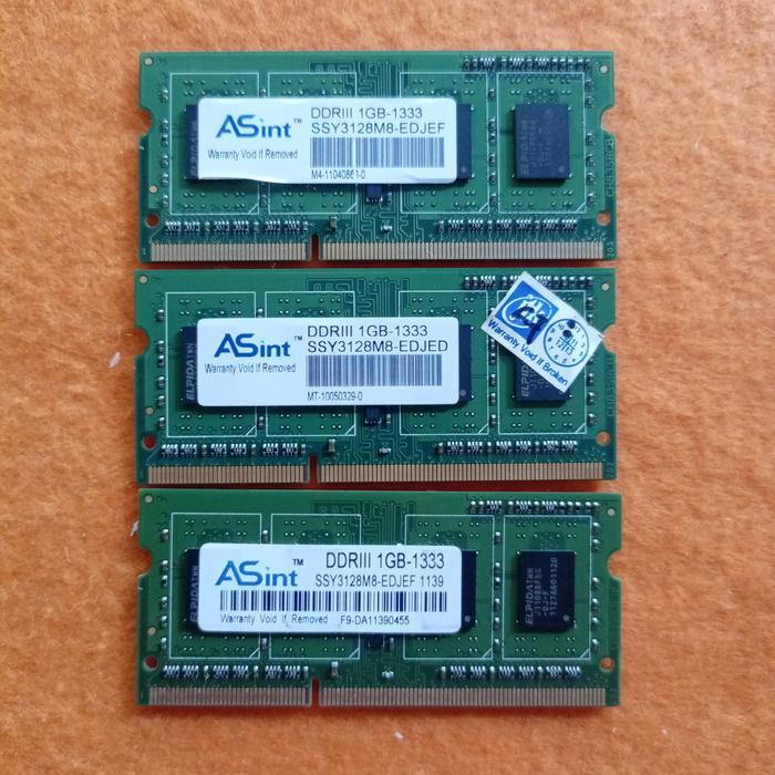 Memory ram 1GB 1Rx8 PC3 10600 ASint sodimm laptop netbook