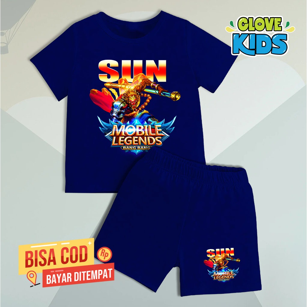 Kaos Setelan Anak Motif SUN ML Tshirt 1 Stel Anak Mobile Legends Kaos anak