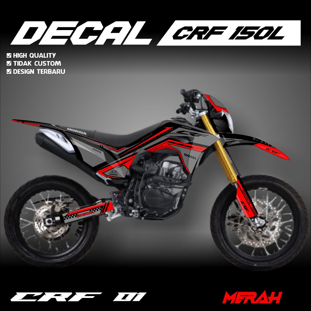 Decal HONDA CRF 150 L FULL Body _ Decal CRF 150 Full Body Desain Racing