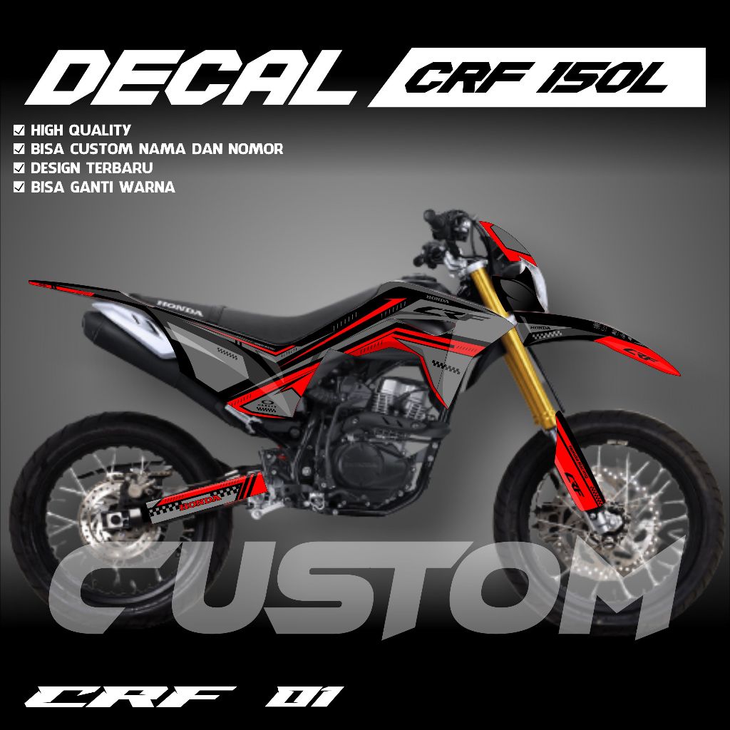 Decal HONDA CRF 150 L FULL Body _ Decal CRF 150 Full Body Desain Racing