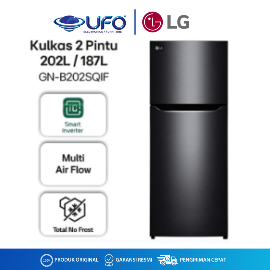 LG GNB202SQIF Kulkas Inverter 2 pintu 202 L No Frost