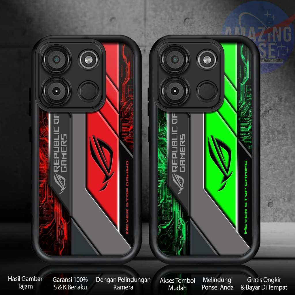 Case Premium Compatible For ITEL A60 Motif [ROG2 ] Casing Softcase glossy Anti Jamur