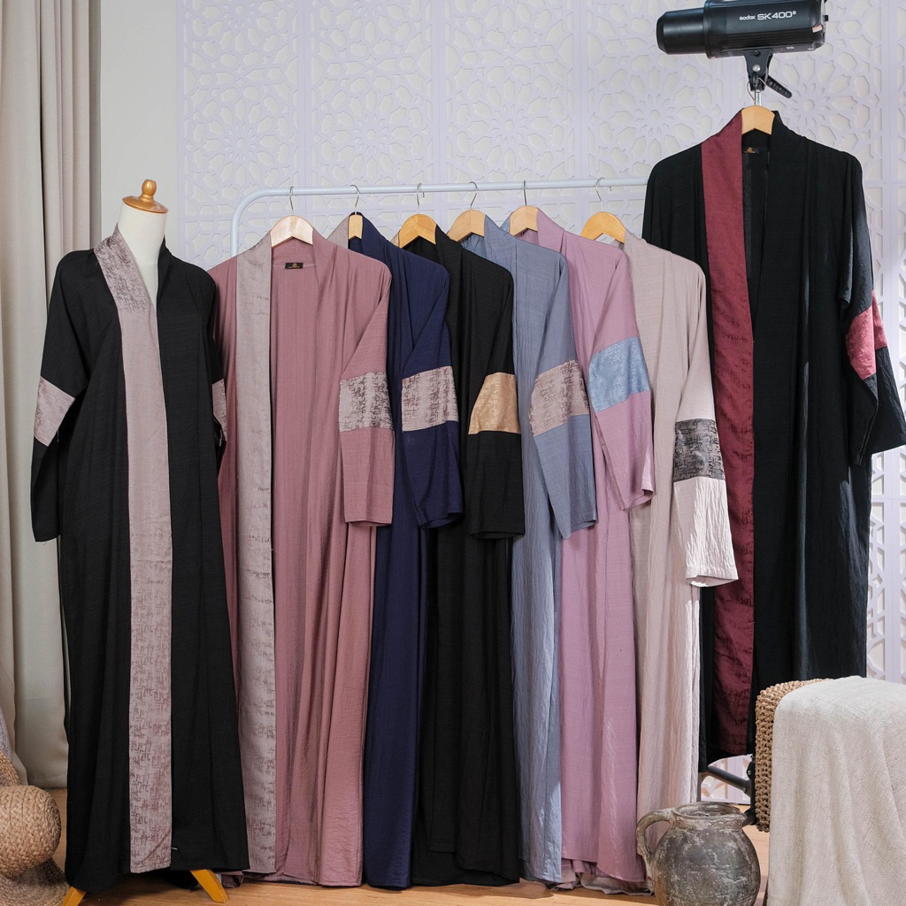IZZI HIJAB- Outer Abaya Shafa// Basic Outer (abaya timur tengah) Long Dress Cardigan // Dress Motif 