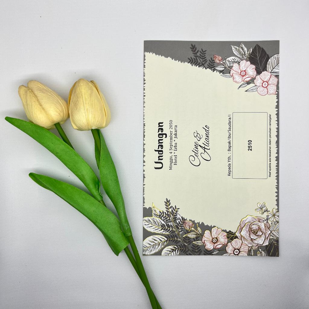 Cetak Undangan Erba 2510 Gratis plastik OPP dan stiker