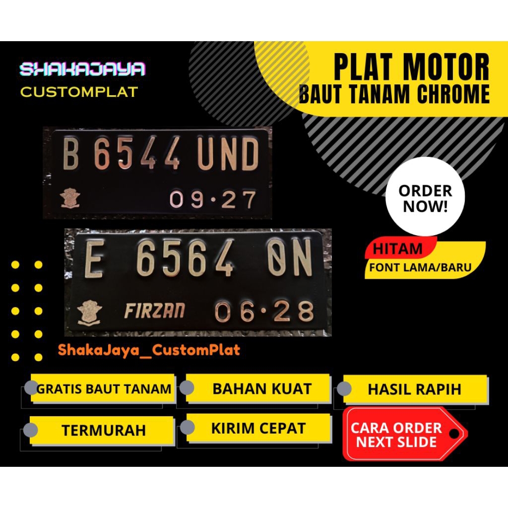 Plat Nomor Motor Variasi CHROME