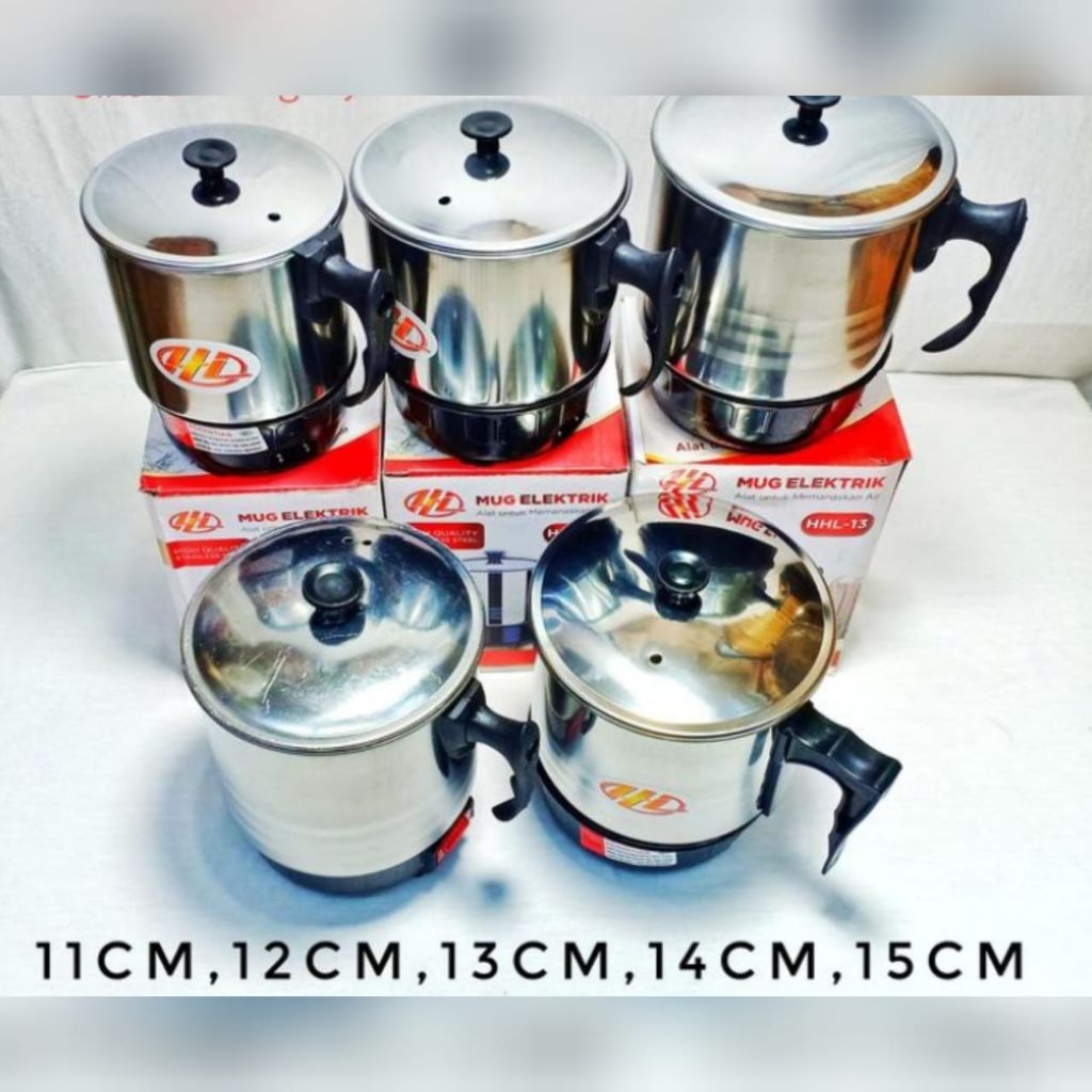 Mug stainless elektrik 11-15 cm Teco pemanas air listrik