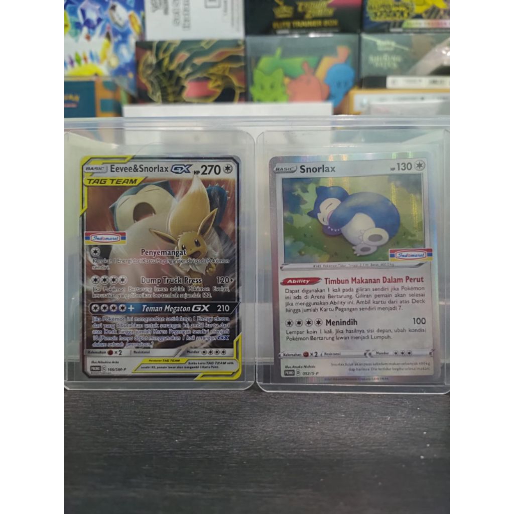 Pokemon Promo Indomaret Eevee Snorlax GX & Snorlax Holo