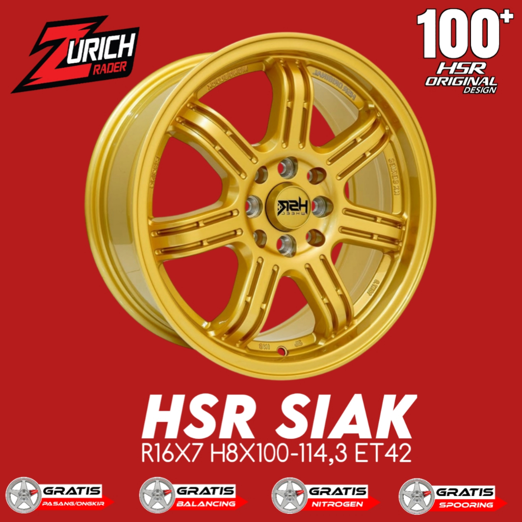 Velg Mobil Ring 16 Hsr Wheel Siak R16 Pelek Baleno Ignis Brio Yaris Freed Cielo Vinfast Evalia