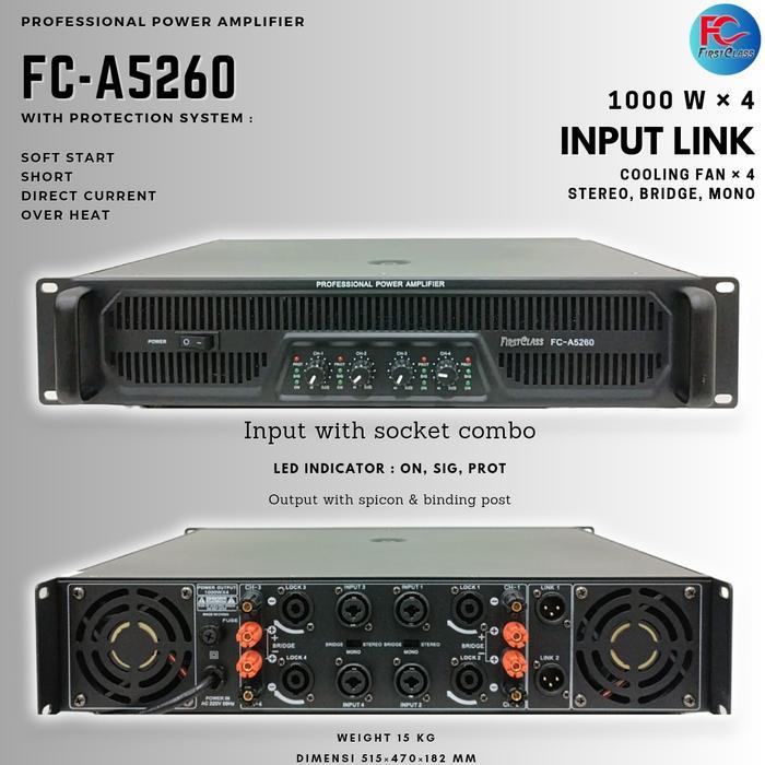 Power Amplifier Firstclass FC A5260 Original 4 Channel FC A 5260 | LAPAK ELEKTRONIK