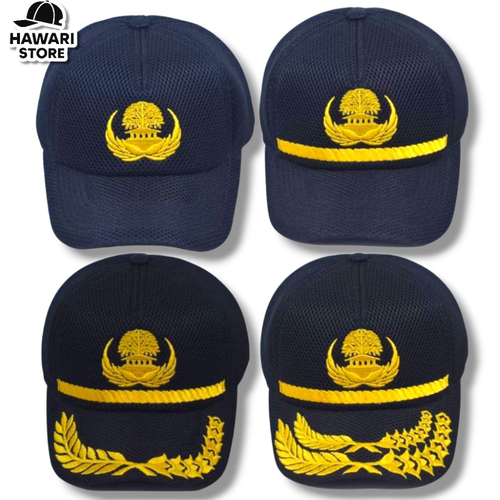 Topi Korpri Bahan Doublemes Golongan 1/2/3/4 - Topi Pns Bordir - Topi Dinas Pns Bordir - Topi Korpri