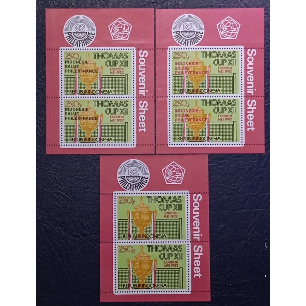 Prangko Souvenir Sheet Thomas Cup Cetak Tindih Langka