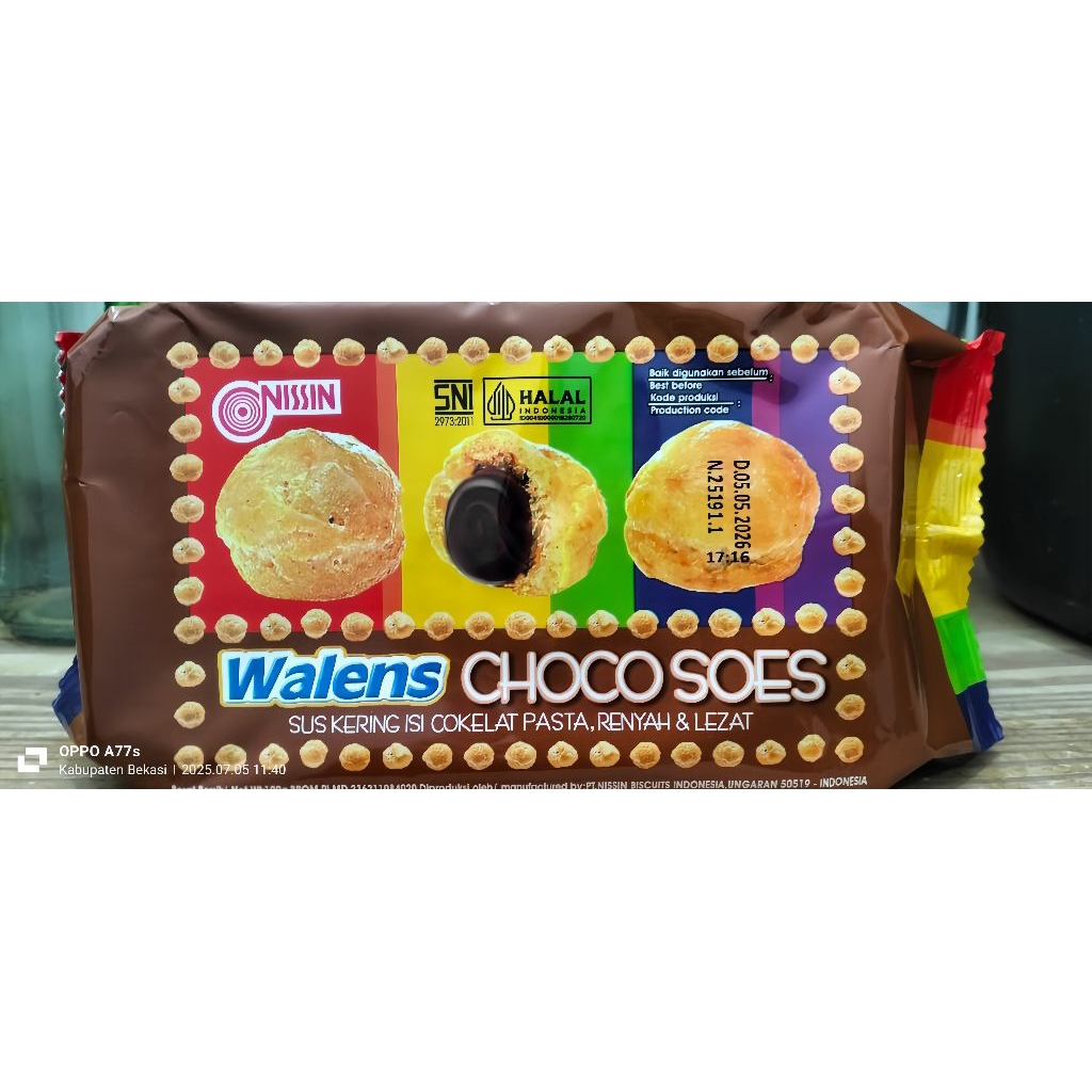 Nissin Walens Choco Soes, sus kering isi coklat pasta, renyah dan lezat