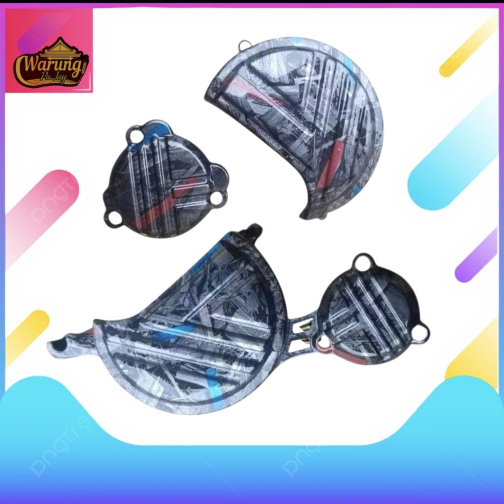 Tutup Blok Mesin KLX 150 Cover Blok Klx 150i Carbon Celup Motip Bluered WTP
