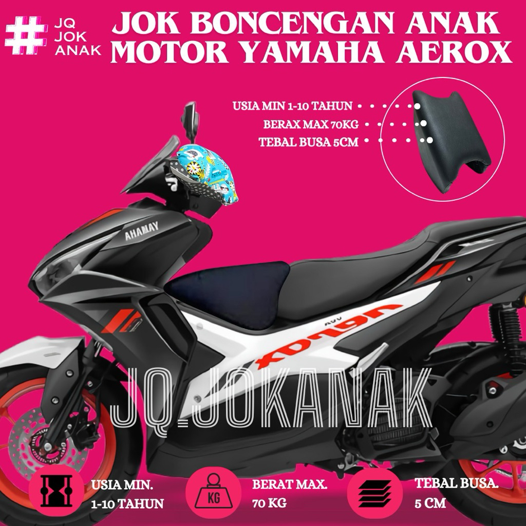 Jok Boncengan Anak Motor Yamaha Aerox Jok Anak Jumbo Motor Yamaha Aerox Premium