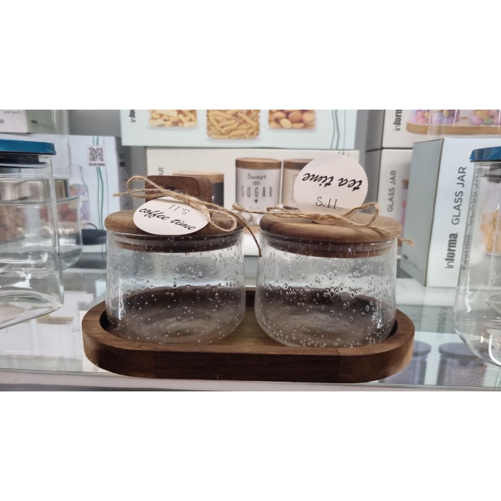 Toples set informa dengan nampan/toples informa aesthetic informa