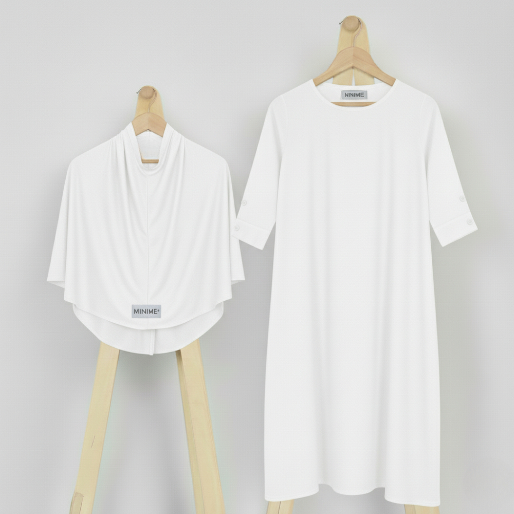MINIME Gamis Anak Perempuan Abaya Putih Umur 3 10 Tahun