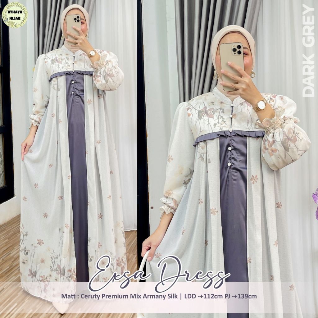 READY SALE gamis ceruty mix renda, silky ori Athaya