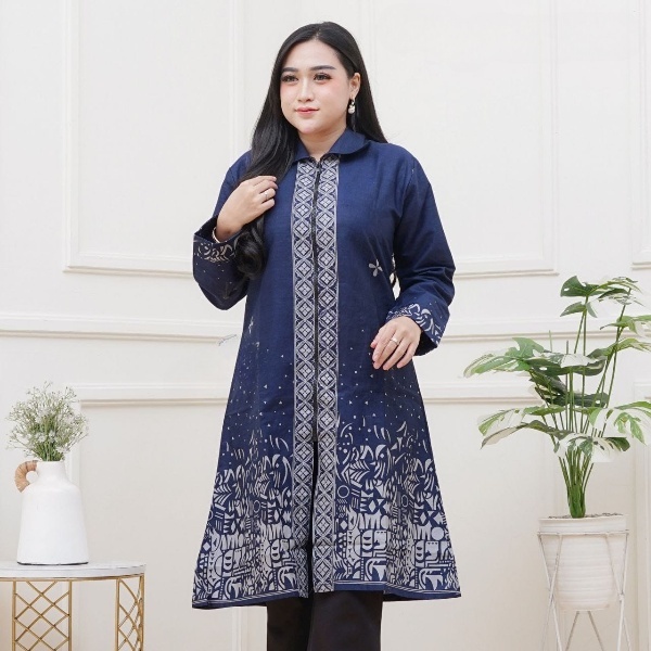 Nazilla Batik - Baju Batik Atasan Tunik Cewek Kantor Model Terbaru