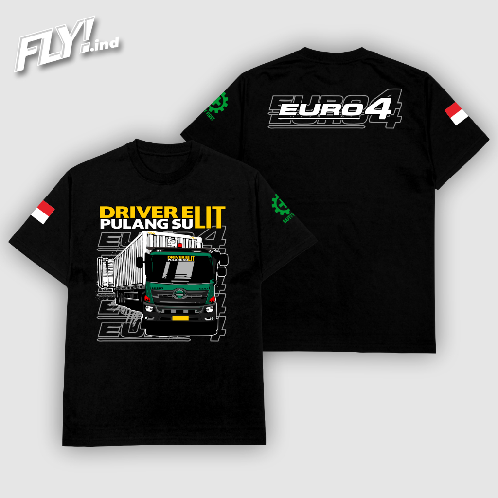Kaos Komunitas Truk Trailer Driver Muda Hino 500 Hino Lohan Euro 4 Katun Knitto Terbaru