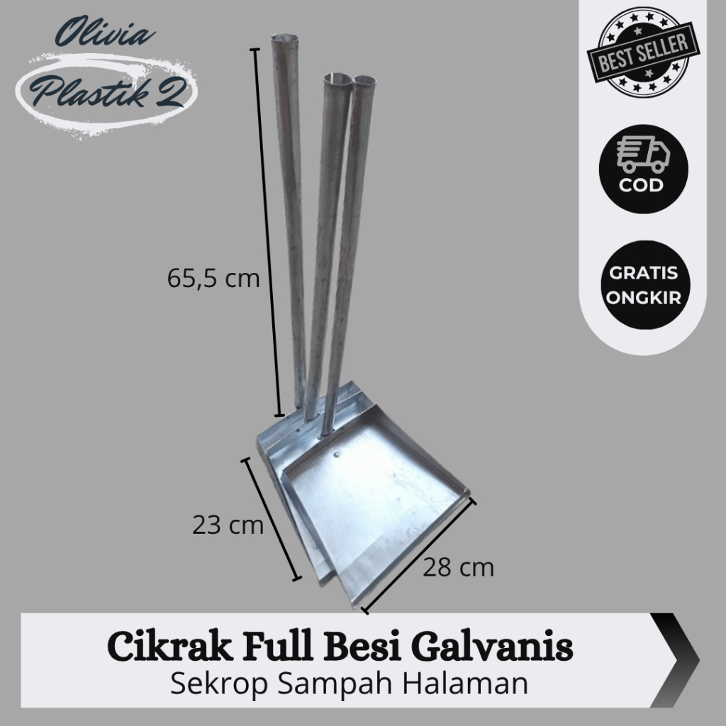 KHUSUS INSTANT GOJEK Cikrak/Pengki/ Sekrop Gagang Besi Galvanis Anti Karat