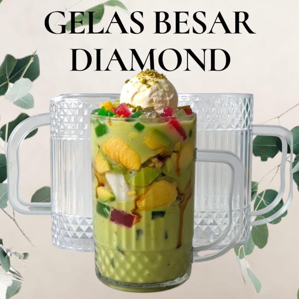Gelas Beer Diamond Plastik/Acrilik Bening 600ML
