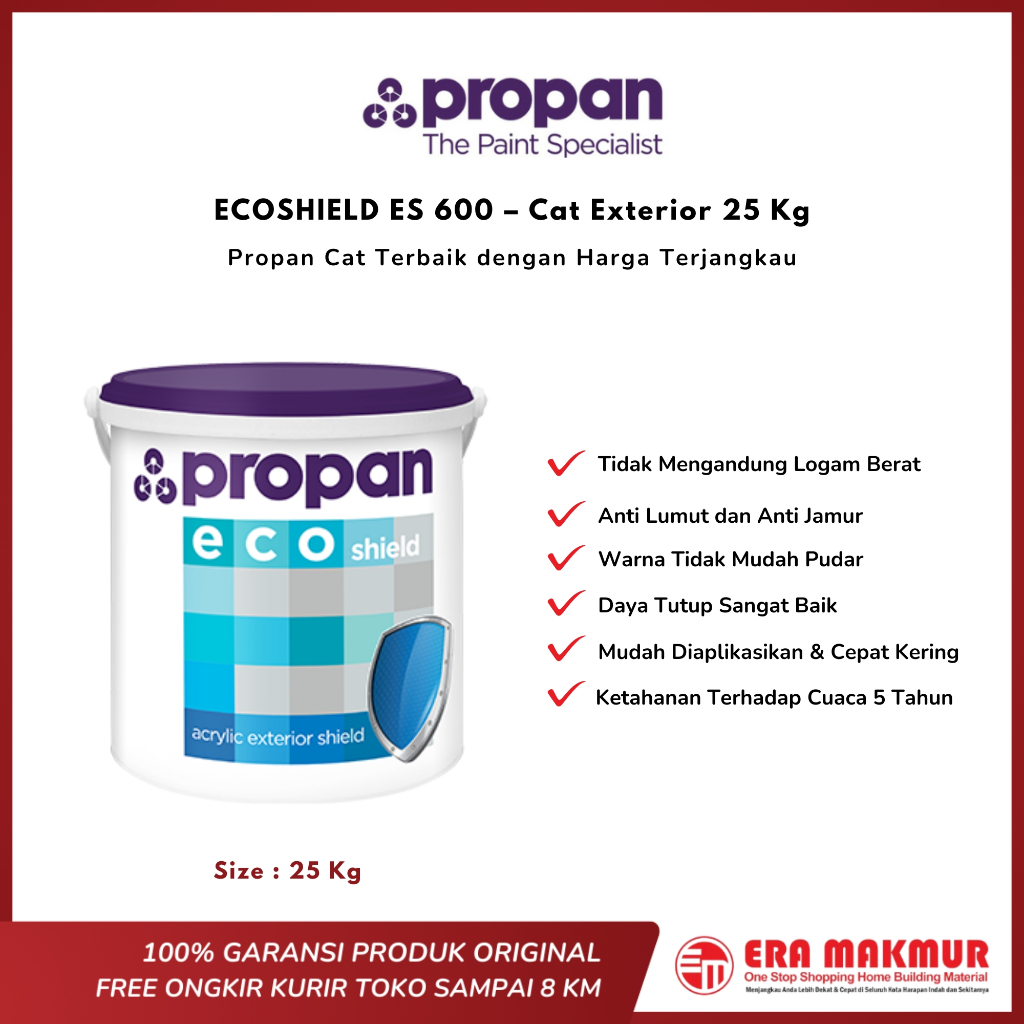 PROPAN - Ecoshield Cat Tembok Luar 25 Kg ES-600 - Cat Tembok Eksterior 25kg