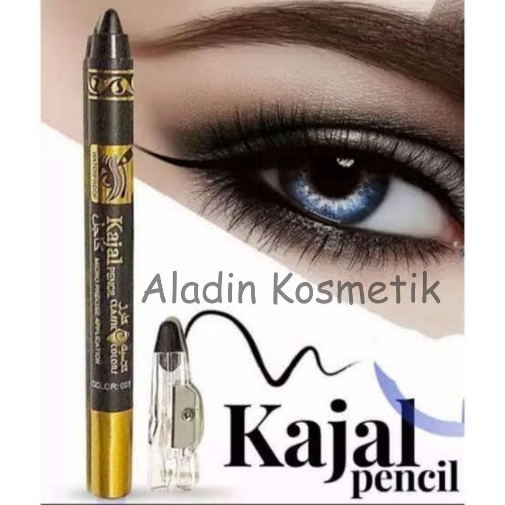 Celak Kajal Pencil Waterproof Hitam Pekat Aman || Celak Kajal Pencil Hitam Pekat Aman Dan Praktis