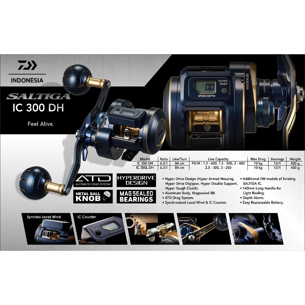 REEL DAIWA 21 SALTIGA IC 300-DH & IC 300L-DH