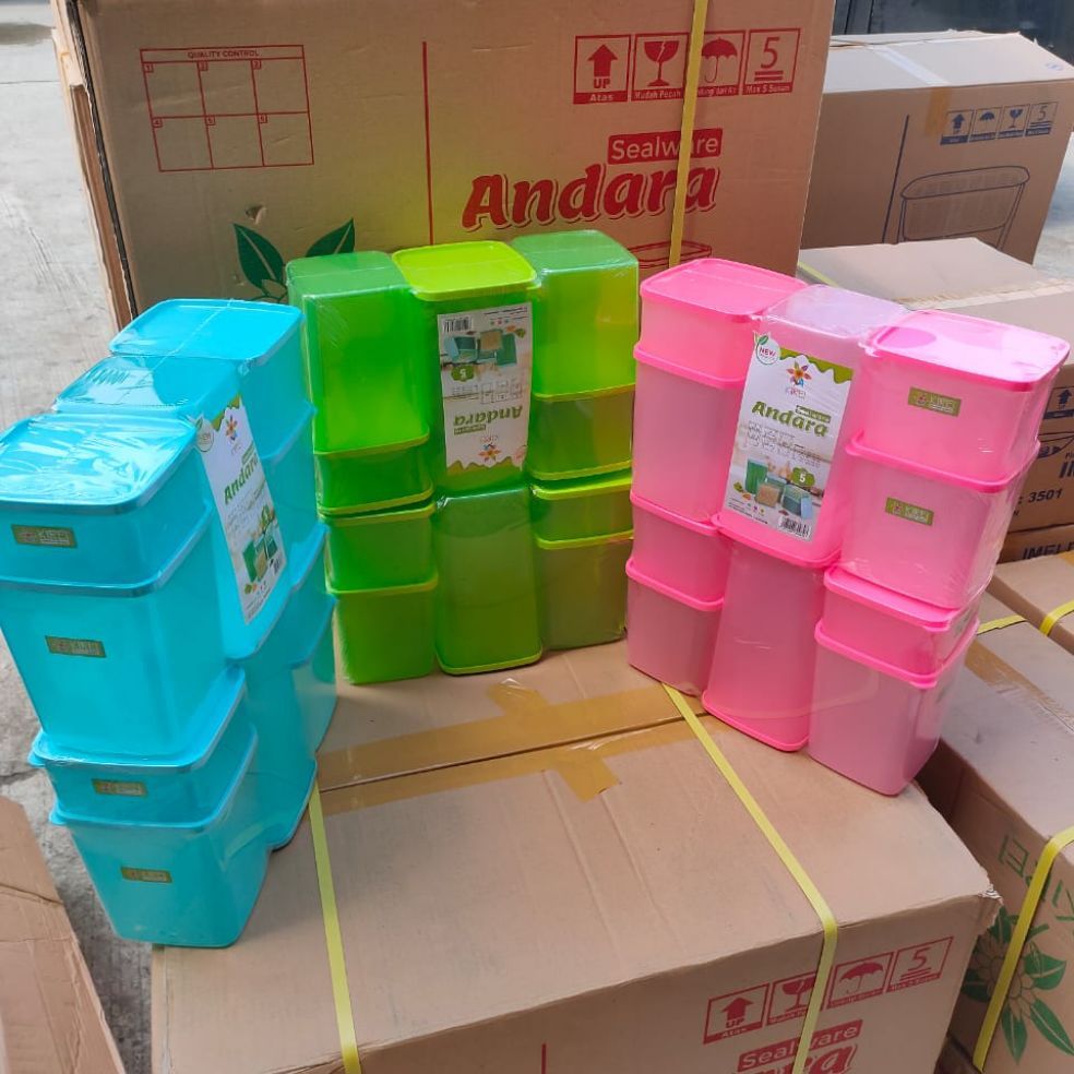 Toples Set Andara Kirei 5 Pcs toples tempat makanan kerupuk kedap udara anti air