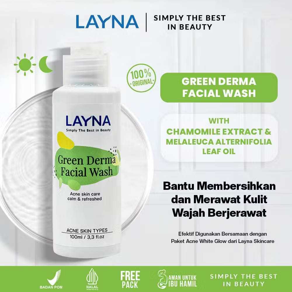 LAYNA TEA TREE FACIAL WASH ACNE / PEMBERSIH KULIT BERJERAWAT