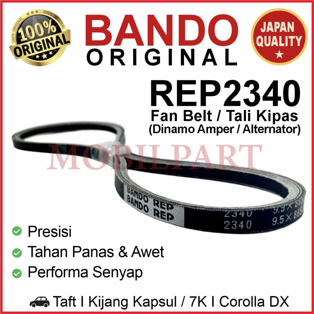 Fan Belt Tali Kipas REP2340  Bando – Taft Kijang Kapsul Corolla Dx Bagian Alternator / Dinamo Amper