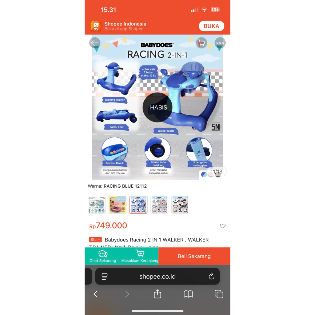 Pl baby walker 2in1 babydoes